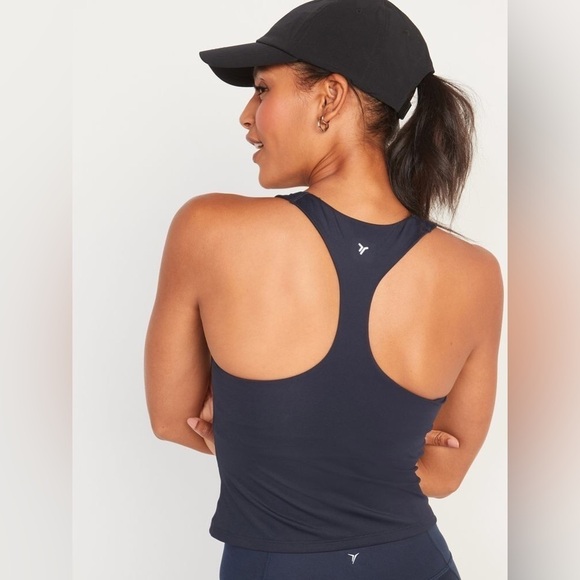 NWT! Navy PowerSoft Cropped Shelf-Bra Tank Top for Women - Multiple Sizes 🤎 - Picture 3 of 11